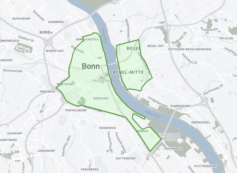 Geschäftsgebiet von MILES in Bonn